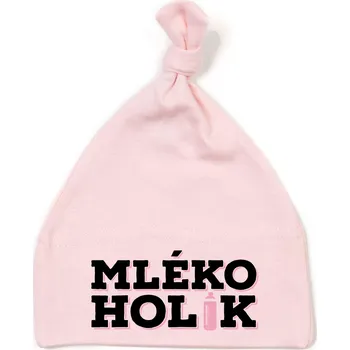 Kojenecká čepice Čepička MLÉKOHOLIK - RŮŽOVÁ Barva: Růžová