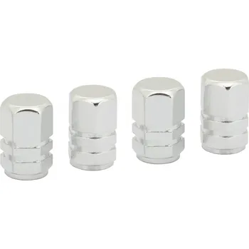 AMIO Čepičky na ventilky hliníkové stříbrné - 4ks