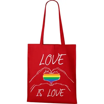 Plátěná taška Love is love, Barva Červená, Velikost 40×45 cm, Canvas Nákupní taška 1106