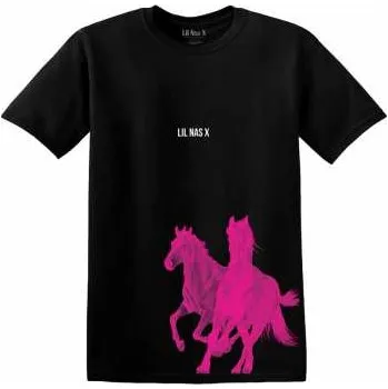 Pánské tričko Merch Lil Nas X: Tričko Pink Horses S