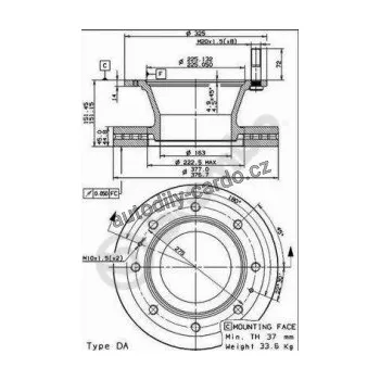 Brzdový kotouč Brzdový kotouč BREMBO MAX 09.7929.90 - IVECO