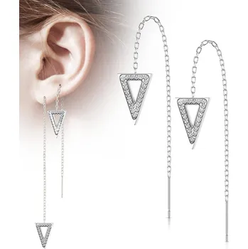 Náušnice Steel Edge Dlouhé náušnice z chirurgické oceli 4116 Barva: Steel