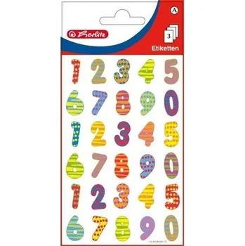Samolepící etiketa Herlitz Barevná čísla 3 archy 8 x 12,5 cm