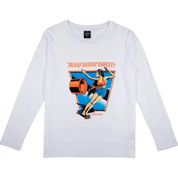 SANTA CRUZ triko - Road Rider Ls Tee White (WHITE )