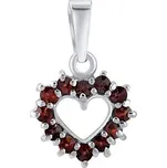 Stříbrný přívěsek SRDCE s pravými granáty SILVEGOB180041
