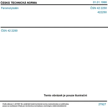 ČSN 42 2250 - Feromolybdén - Tisk