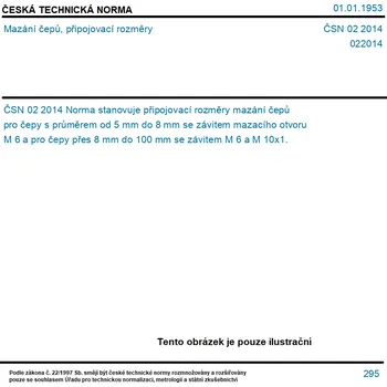 ČSN 02 2014 - Mazání čepů, připojovací rozměry - Tisk