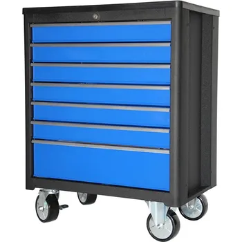 Triumf vozík montážní vybavený, 7 zásuvek, modrý, 184 dílů - 100-06046