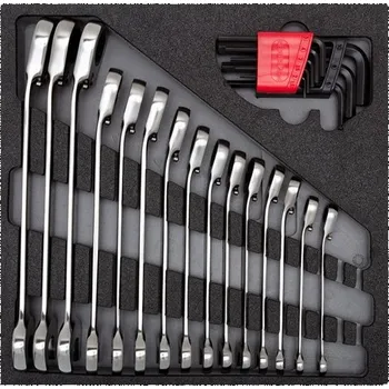 Klíč GEDORE RED R22250001 Sada otevřených očkových ráčnových klíčů a úhlových šroubováků v pěnovém modulu 2/3, 24 dílů R22250001 3301700