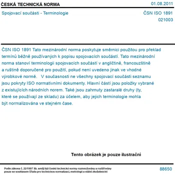 ČSN ISO 1891 - Spojovací součásti - Terminologie - Tisk