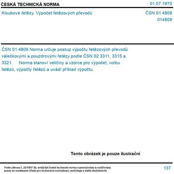 ČSN 01 4809 - Kloubové řetězy. Výpočet řetězových převodů - Tisk