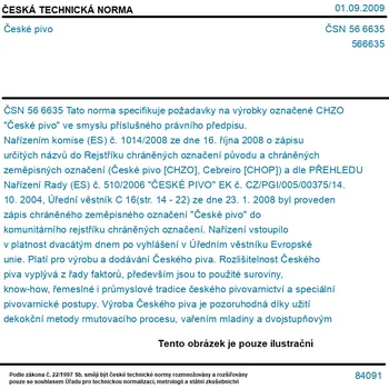 ČSN 56 6635 - České pivo - Tisk