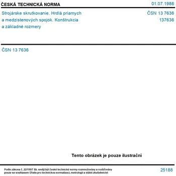 ČSN 13 7636 - Strojárske skrutkovanie. Hrdlá priamych a medzistenových spojok. Konštrukcia a základné rozmery - Tisk