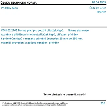 ČSN 02 2702 - Přídržky čepů - Tisk