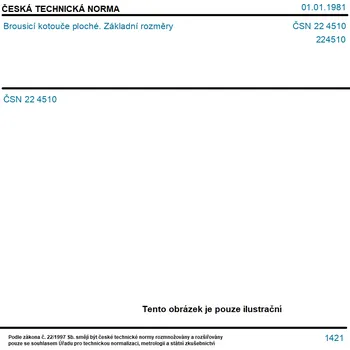 ČSN 22 4510 - Brousicí kotouče ploché. Základní rozměry - Tisk
