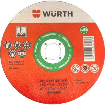 Řezný kotouč Řezný kotouč Würth 150x1,6x22,2mm
