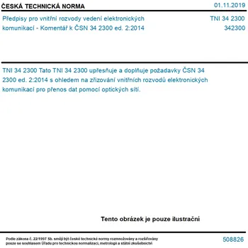 TNI 34 2300 - Předpisy pro vnitřní rozvody vedení elektronických komunikací - Komentář k ČSN 34 2300 ed. 2:2014 - Tisk