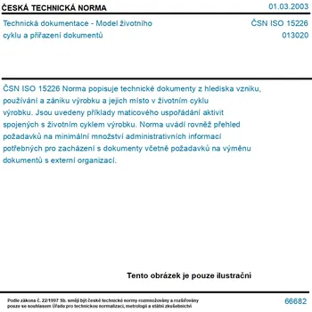 ČSN ISO 15226 - Technická dokumentace - Model životního cyklu a přiřazení dokumentů - Tisk