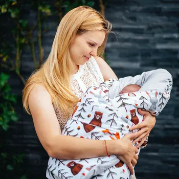 Zavinovačka Lily is sailing Péřová zavinovačka - Lesní život grey bavlna Velikost: 80 x 80 cm, Varianta: povlak zavazování páskem