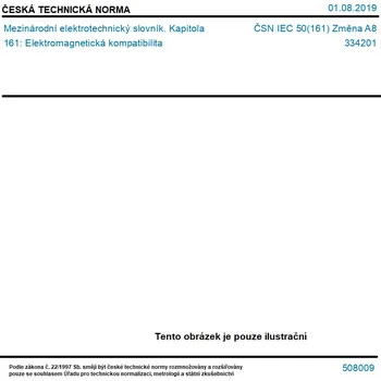 ČSN IEC 50(161) Změna A8 - Mezinárodní elektrotechnický slovník. Kapitola 161: Elektromagnetická kompatibilita - Tisk