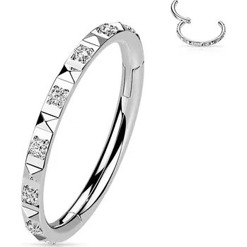 Piercing Šperky4U Segment kruh se zirkony - helix / cartilage / tragus piercing 1,2 x 8 mm - NS0049ST-1208