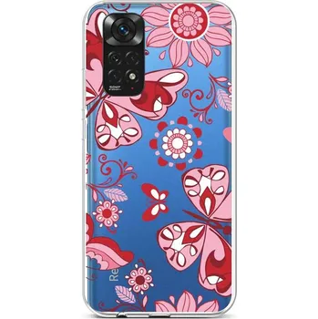 Pouzdro na mobilní telefon Kryt Xiaomi Redmi Note 11 silikon Pink Butterfly (obal neboli pouzdro na Xiaomi Redmi Note 11)