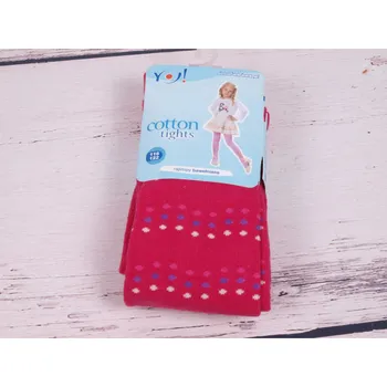 Punčocháčky punčocháče punčošky YO RA03 tm. růžové s puntíčky velikost oblečení - děti: 116/122