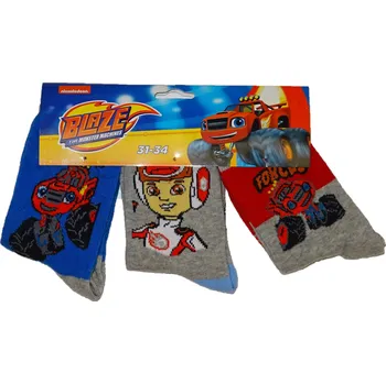 Chlapecké ponožkys autem Blaze balené po 3ks 31-34
