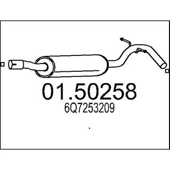 Tlumič výfuku Střední tlumič výfuku MTS 01.50258