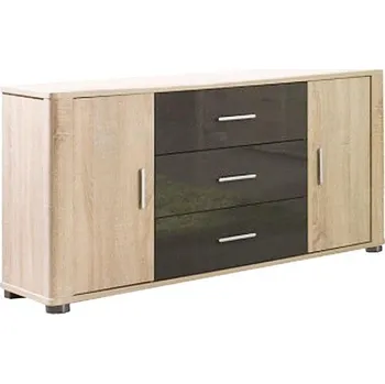 Komoda Fill - komoda 4 - dub sonoma/šedá lesk