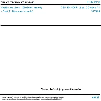ČSN EN 60851-2 ed. 2 Změna A1 - Vodiče pro vinutí - Zkušební metody - Část 2: Stanovení rozměrů - Tisk