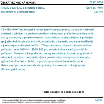 ČSN EN 1916 - Trouby a tvarovky z prostého betonu, drátkobetonu a železobetonu - Tisk