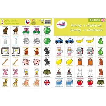 Pexeso Jazykové pexeso, (cz/sk/eng) Barvy a vlastnosti