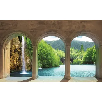 Fototapeta Fototapeta Jezero - pohled z terasy vlies 416 x 254 cm