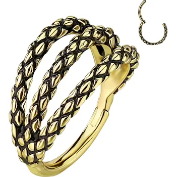 Piercing Šperky4U Piercing kruh segment trojitý - K01069GD-1208