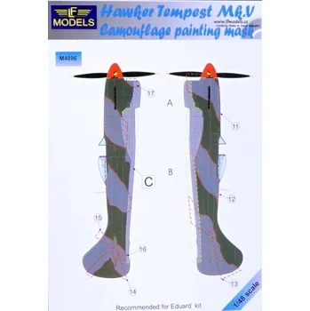 Plastikový model 1/48 Mask H.Tempest Mk.V Camoufl.painting (EDU)