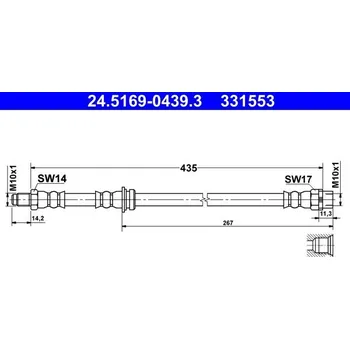 Brzdová hadice Brzdová hadice ATE 24.5169-0439.3