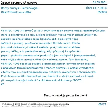 ČSN ISO 1998-3 - Ropný průmysl - Terminologie - Část 3: Průzkum a těžba - Tisk
