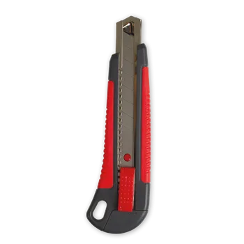 Pracovní nůž Kovový ulamovací nůž Kores 18 mm, softgrip, šedočervený