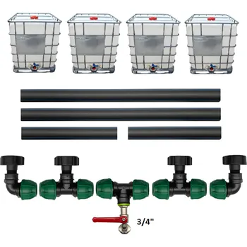 Profi propojení: 4 IBC nádrže + 3/4" zahradní kohout Z