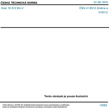 ČSN 41 9312 Změna a - Ocel 19 312 Mn-V - Tisk