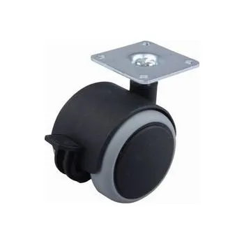 Nábytkové kování - Kolečko průměr 50 mm s plotnou, gumou a brzdou