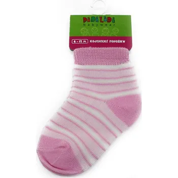 Světle růžové pruhované kojenecké dívčí ponožky Timothy 6 - 12 měsíců - 1 pár