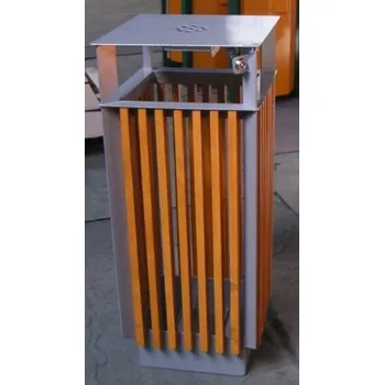 Venkovní odpadkový koš Odpadkový koš venkovní dřevěný se stříškou a popelníkem