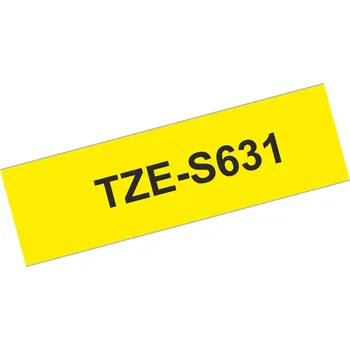 Pásek do tiskárny Originální kazeta s extrémně adhezivní páskou Brother TZe-S631 - černý tisk na žluté, šířka 12 mm