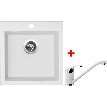 Granitový dřez Set Sinks VIVA 455 + PRONTO GR Barva: Bílá, Označení: Milk + Dárek