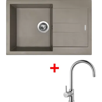 Set Sinks AMANDA 780 + baterie Barva: Šedobéžová, Baterie: VITALIA, Označení: Truffle + Dárek