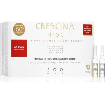 Přípravek proti padání vlasů Crescina Transdermic 200 Re-Growth and Anti-Hair Loss péče pro podporu růstu a proti vypadávání vlasů pro muže 40x3,5 ml