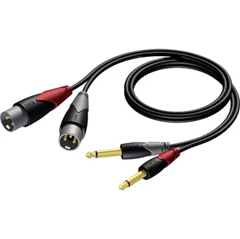 Audio kabel ProCab CLA708/1.5 - 2x XLR M - 2x Jack 6.3 - 1.5m