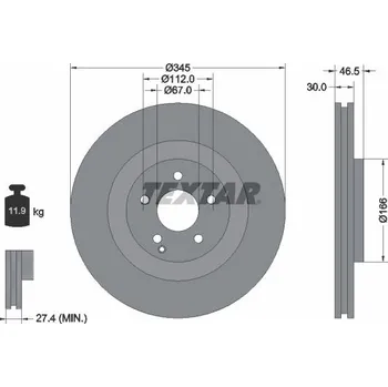Brzdový kotouč Brzdový kotouč TEXTAR 92123603